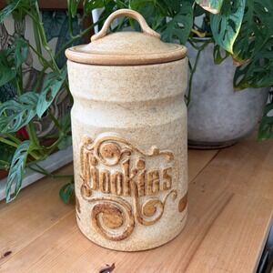 Vintage Pottery Craft USA 508 Speckled Stoneware Ceramic Cookies Jar Canister
